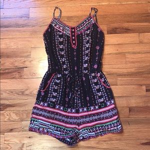 Ultra pink tribal print romper